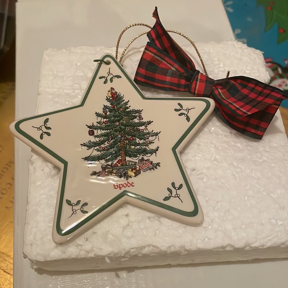 SOLD Vintage Spode Christmas Tree Star Ornament